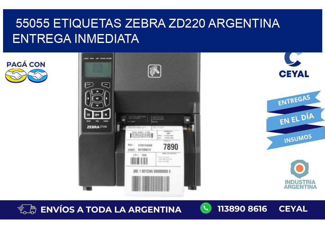 55055 etiquetas zebra zd220 ARGENTINA ENTREGA INMEDIATA