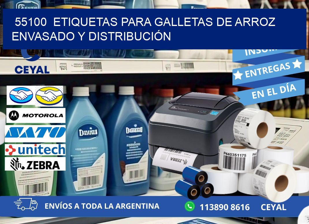55100  ETIQUETAS PARA GALLETAS DE ARROZ ENVASADO Y DISTRIBUCIÓN