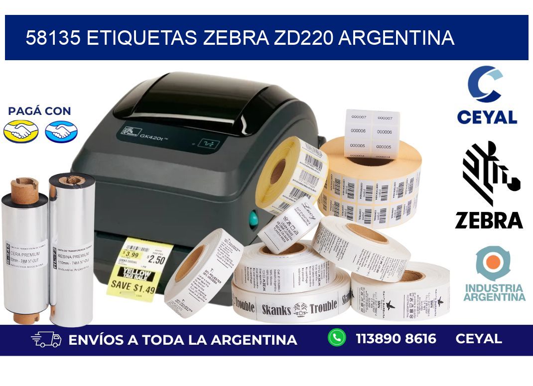 58135 etiquetas zebra zd220 argentina