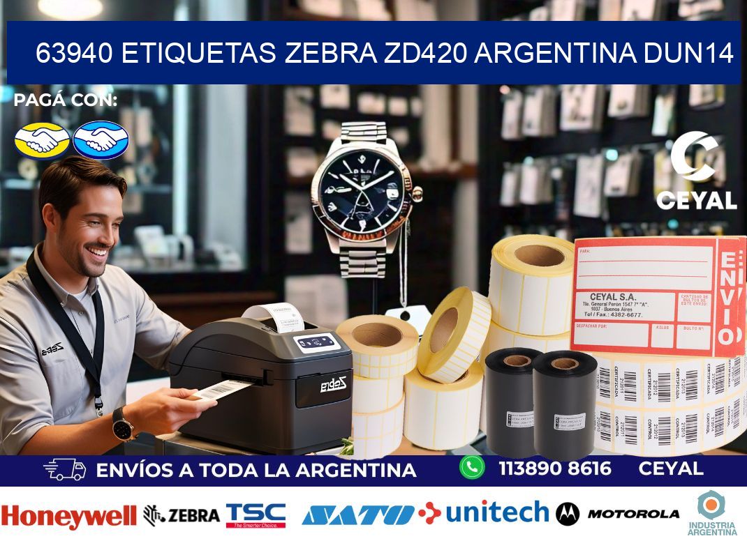 63940 etiquetas zebra zd420 argentina DUN14