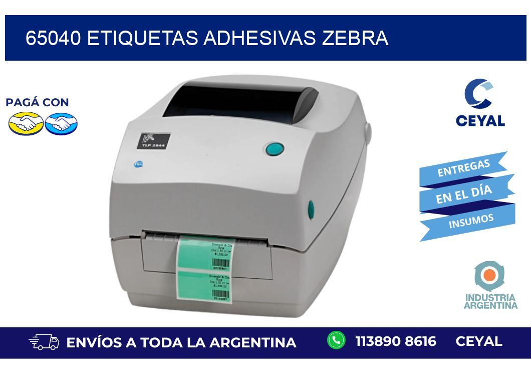 65040 ETIQUETAS ADHESIVAS ZEBRA