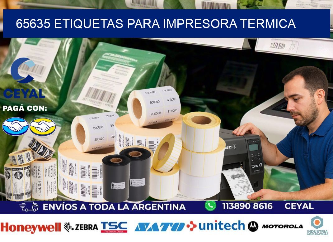 65635 ETIQUETAS PARA IMPRESORA TERMICA
