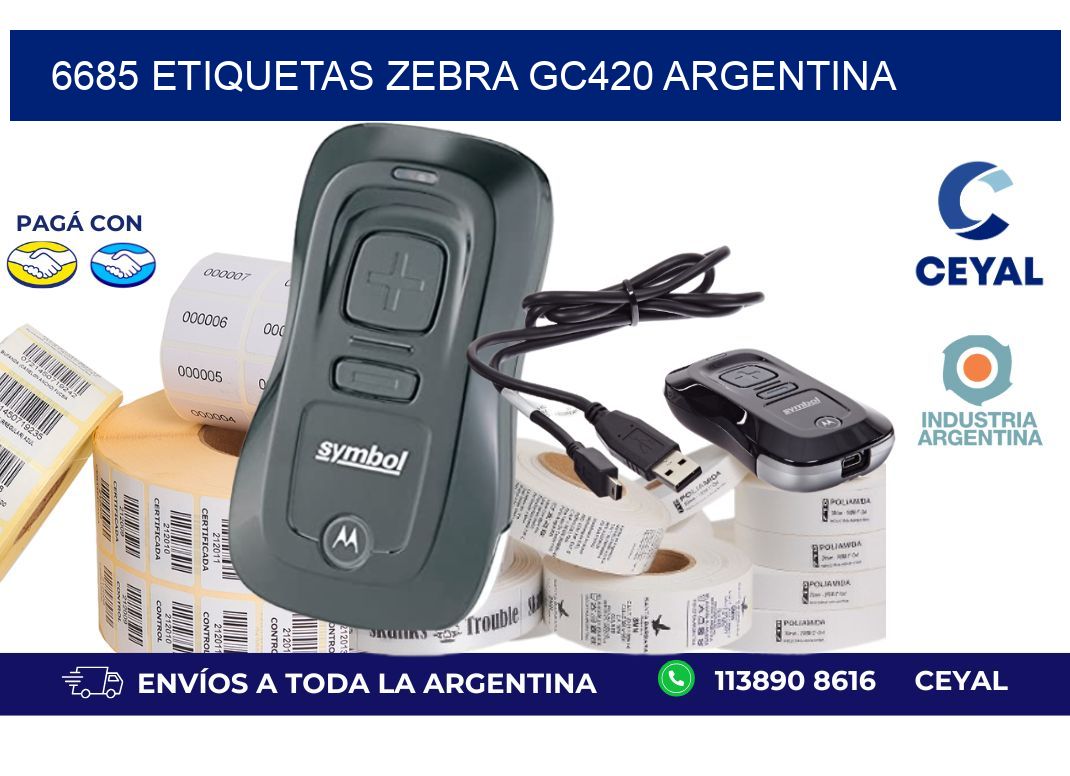 6685 etiquetas zebra gc420 argentina