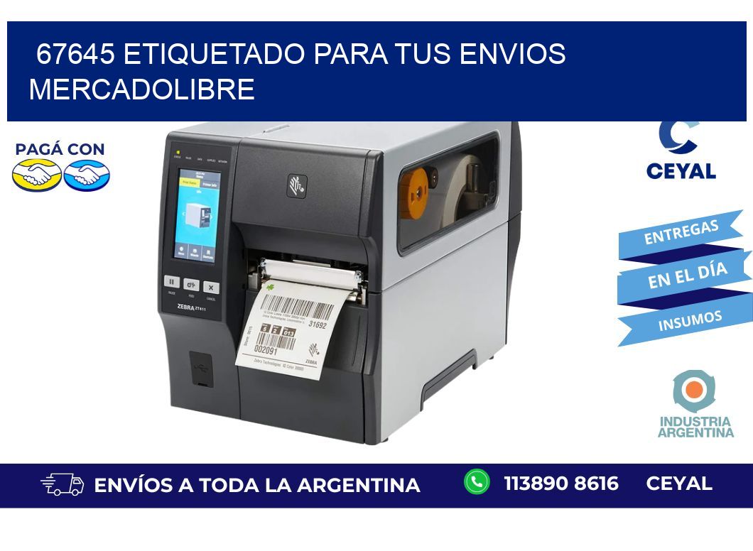67645 ETIQUETADO PARA TUS ENVIOS MERCADOLIBRE