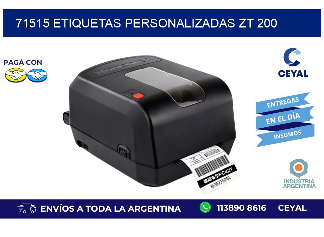 71515 ETIQUETAS PERSONALIZADAS ZT 200