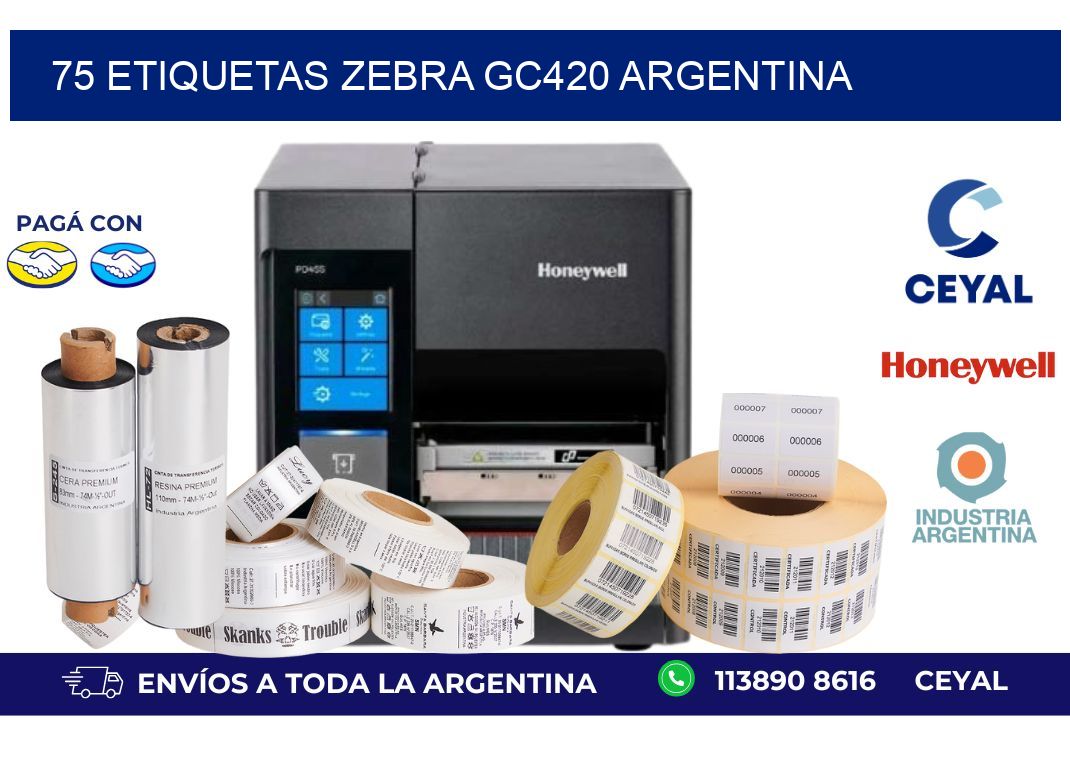 75 etiquetas zebra gc420 argentina
