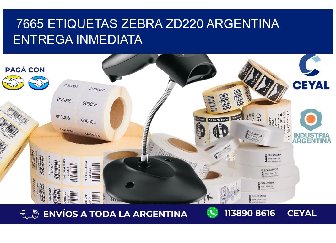 7665 etiquetas zebra zd220 ARGENTINA ENTREGA INMEDIATA