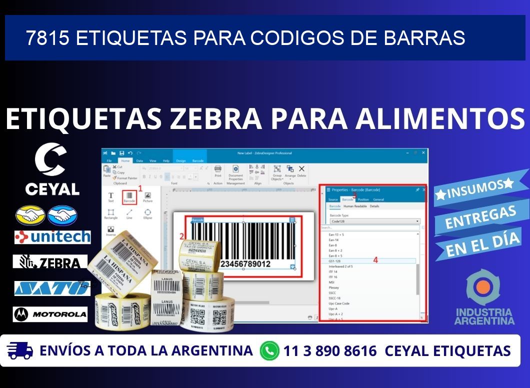 7815 ETIQUETAS PARA CODIGOS DE BARRAS