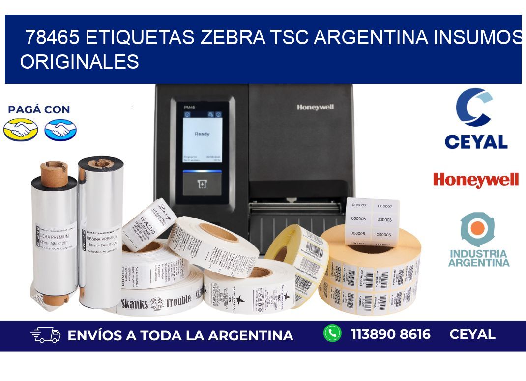 78465 etiquetas zebra tsc argentina INSUMOS ORIGINALES