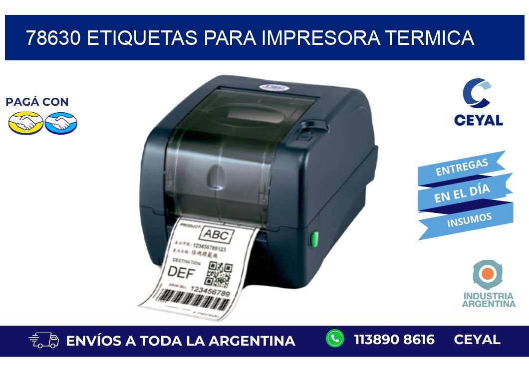 78630 ETIQUETAS PARA IMPRESORA TERMICA