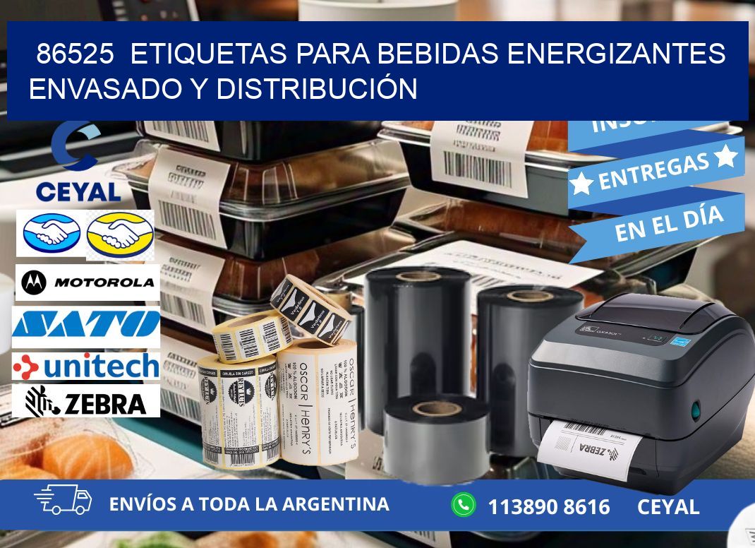 86525  ETIQUETAS PARA BEBIDAS ENERGIZANTES ENVASADO Y DISTRIBUCIÓN