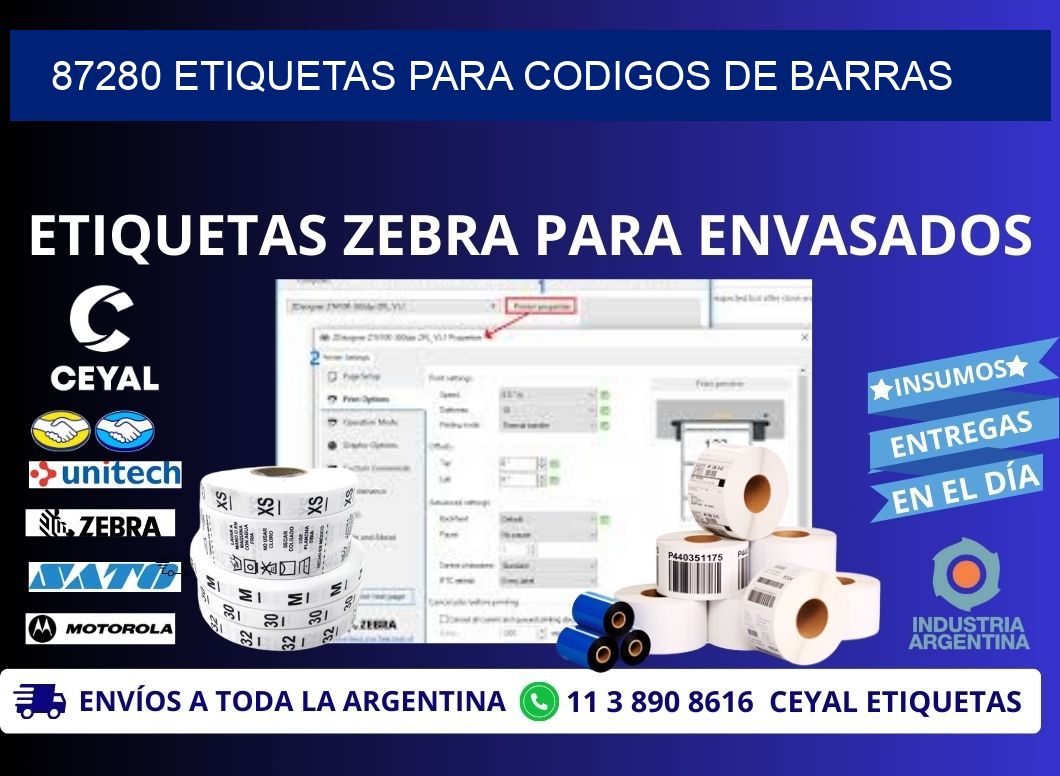 87280 ETIQUETAS PARA CODIGOS DE BARRAS