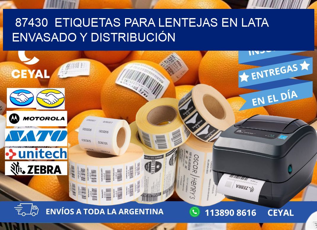 87430  ETIQUETAS PARA LENTEJAS EN LATA ENVASADO Y DISTRIBUCIÓN
