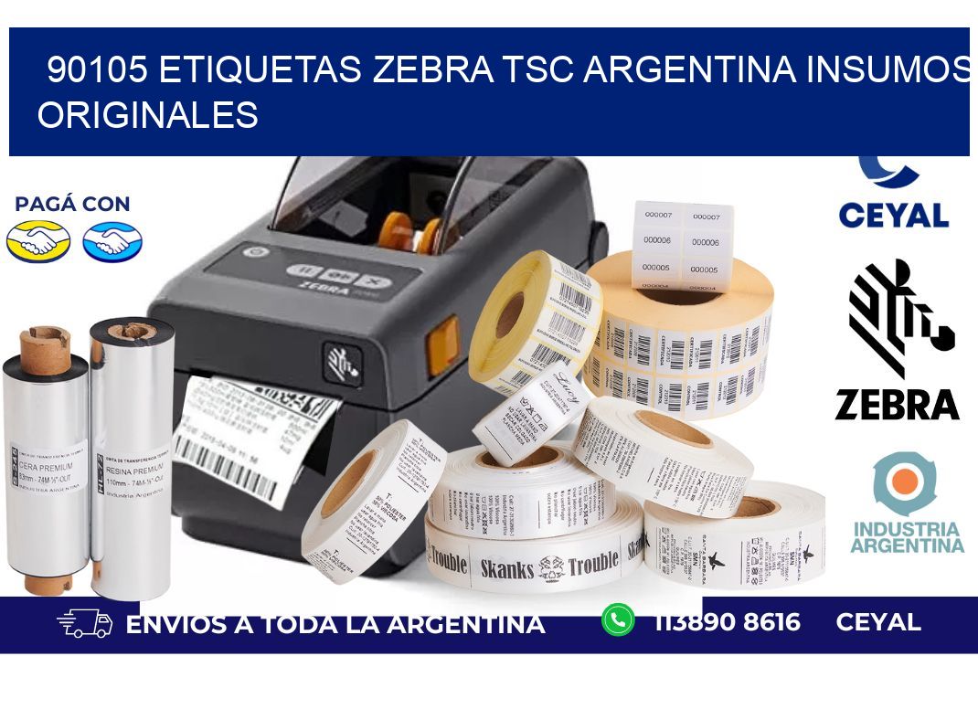 90105 etiquetas zebra tsc argentina INSUMOS ORIGINALES