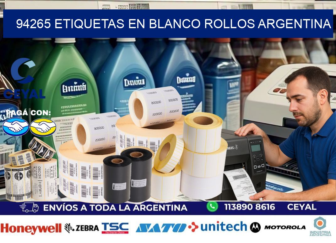 94265 ETIQUETAS EN BLANCO ROLLOS ARGENTINA
