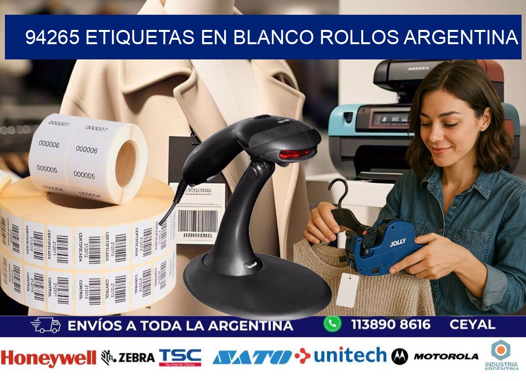 94265 ETIQUETAS EN BLANCO ROLLOS ARGENTINA