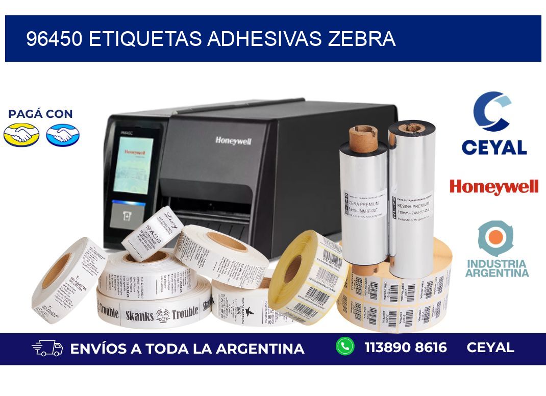 96450 ETIQUETAS ADHESIVAS ZEBRA