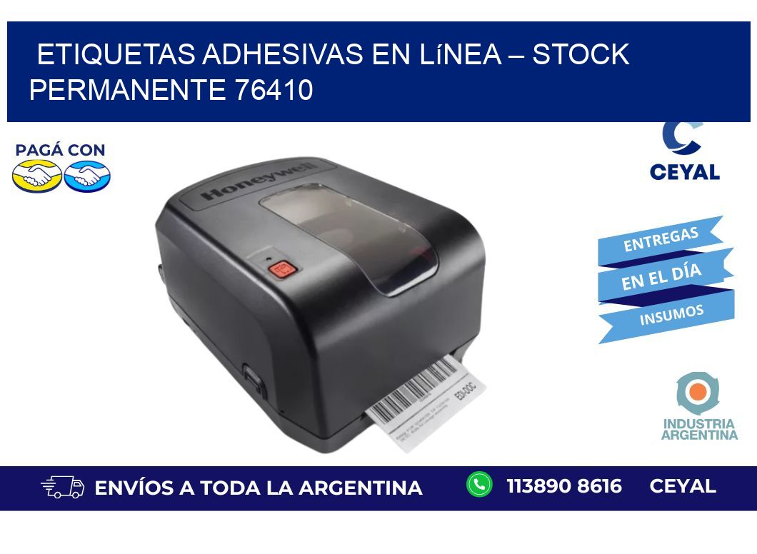 Etiquetas Adhesivas en Línea – Stock Permanente 76410