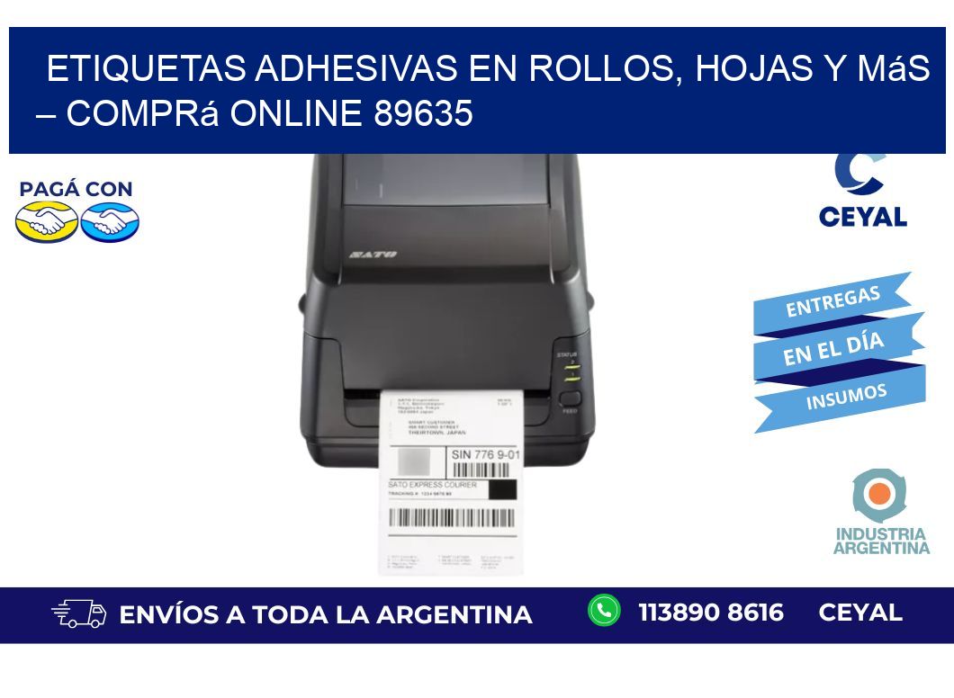 Etiquetas Adhesivas en Rollos, Hojas y Más – Comprá Online 89635