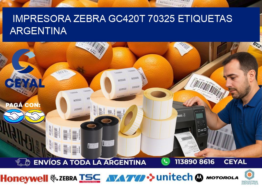 Impresora zebra gc420t 70325 etiquetas argentina