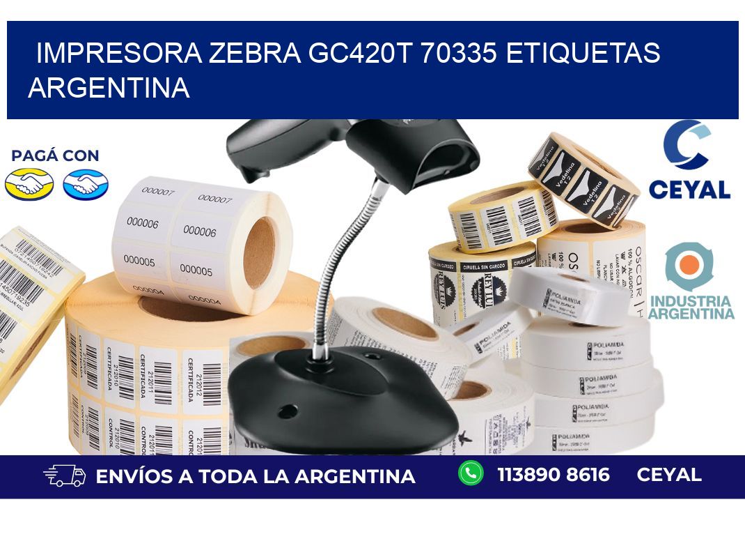 Impresora zebra gc420t 70335 etiquetas argentina