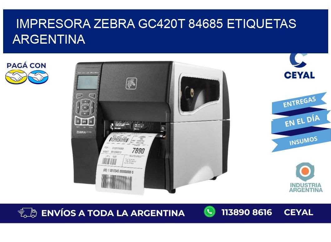 Impresora zebra gc420t 84685 etiquetas argentina