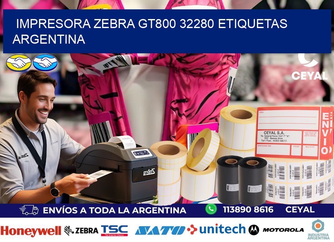 Impresora zebra gt800 32280 etiquetas argentina
