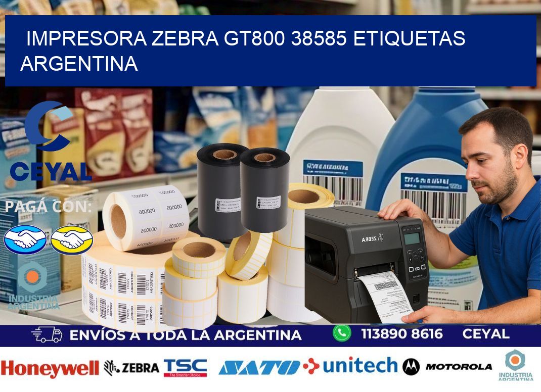Impresora zebra gt800 38585 etiquetas argentina