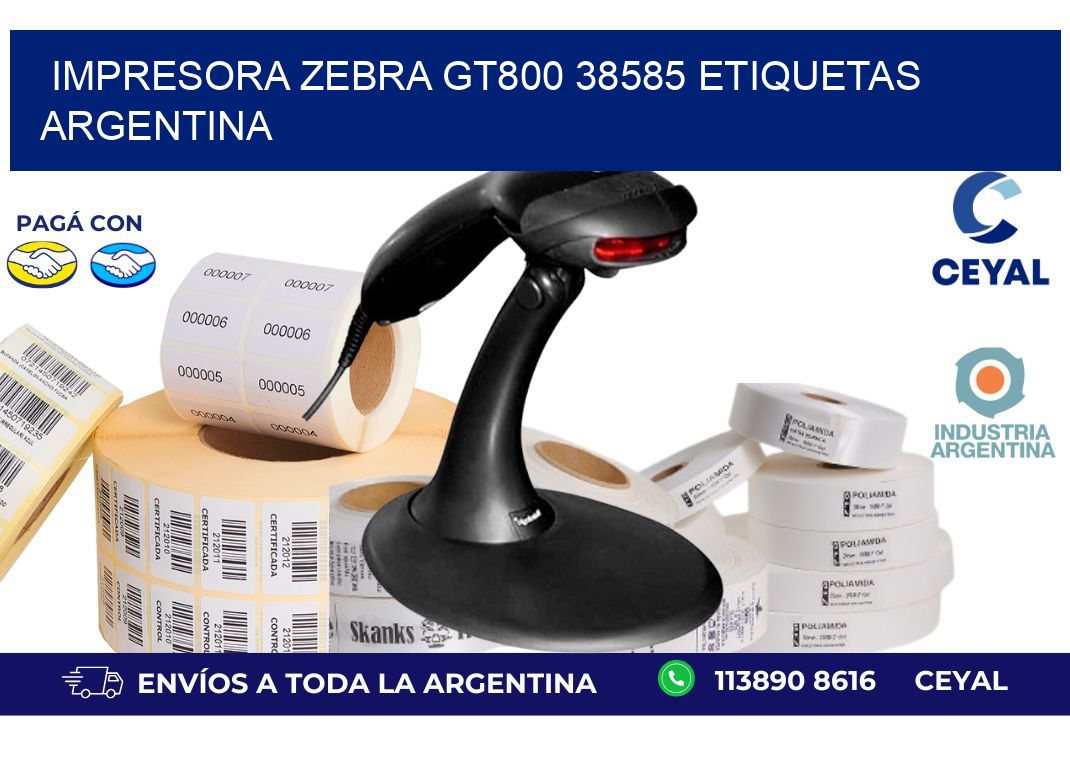 Impresora zebra gt800 38585 etiquetas argentina