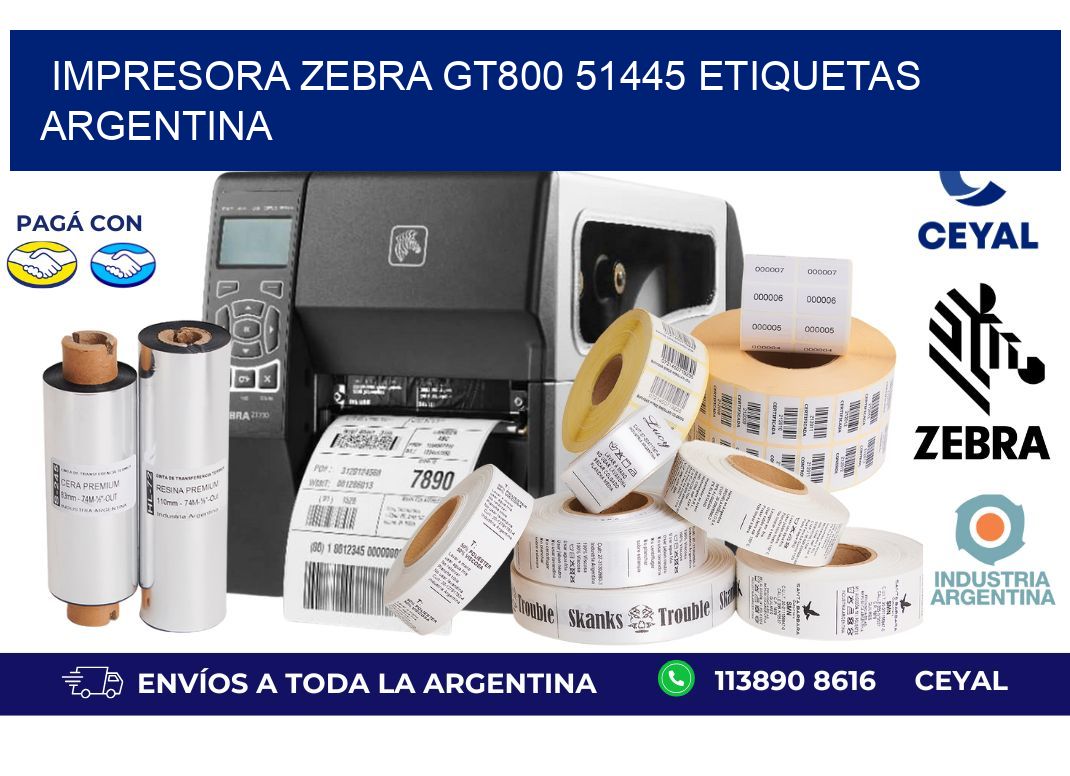 Impresora zebra gt800 51445 etiquetas argentina