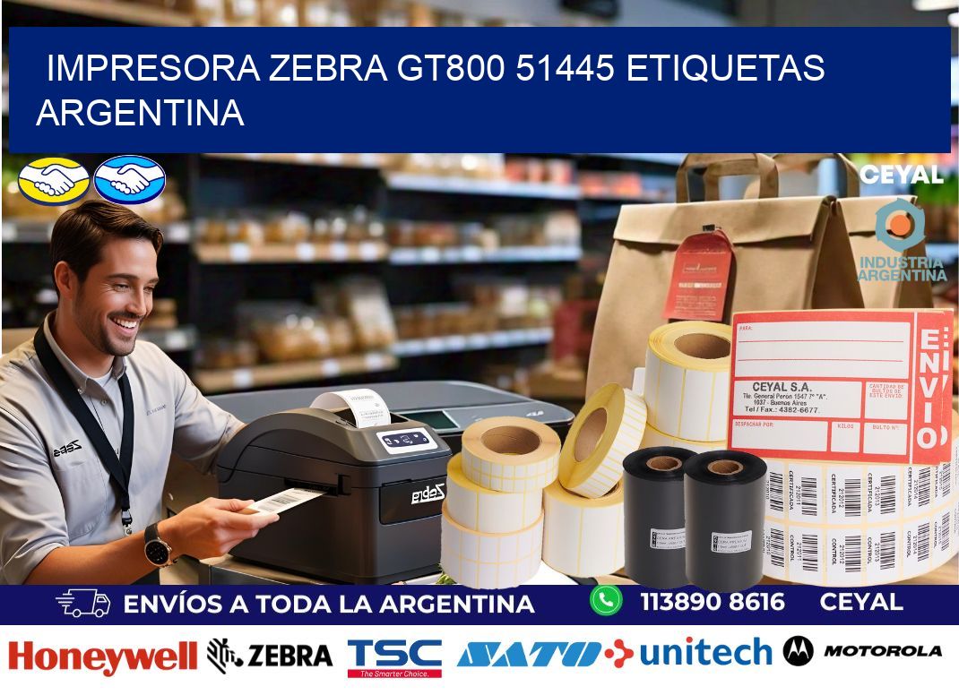 Impresora zebra gt800 51445 etiquetas argentina
