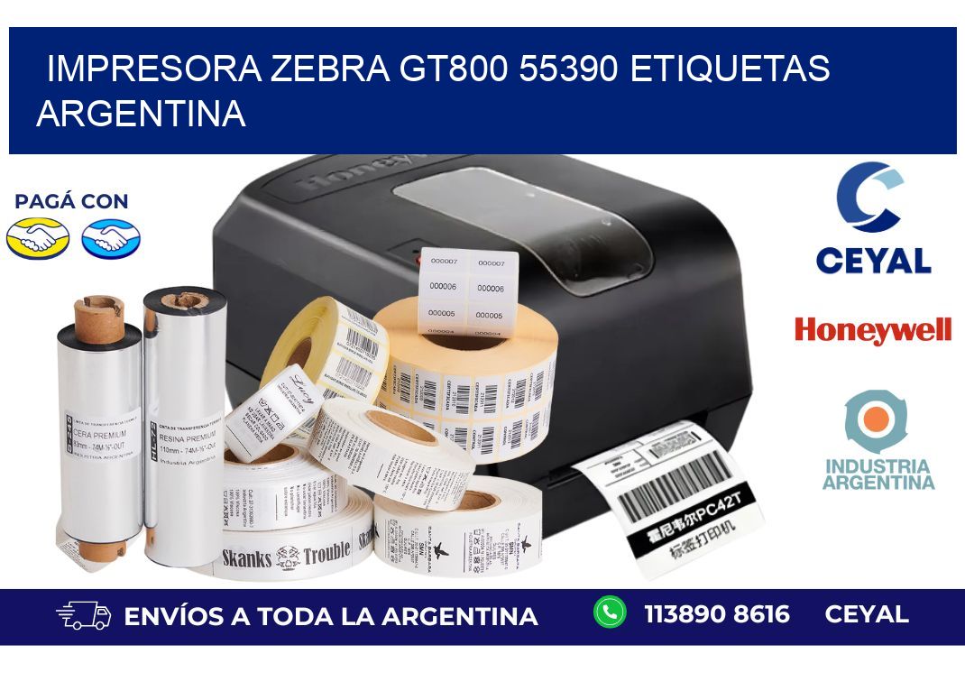 Impresora zebra gt800 55390 etiquetas argentina