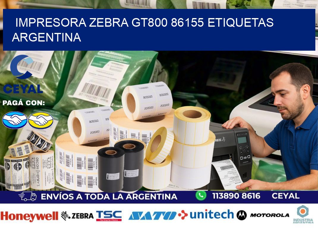 Impresora zebra gt800 86155 etiquetas argentina