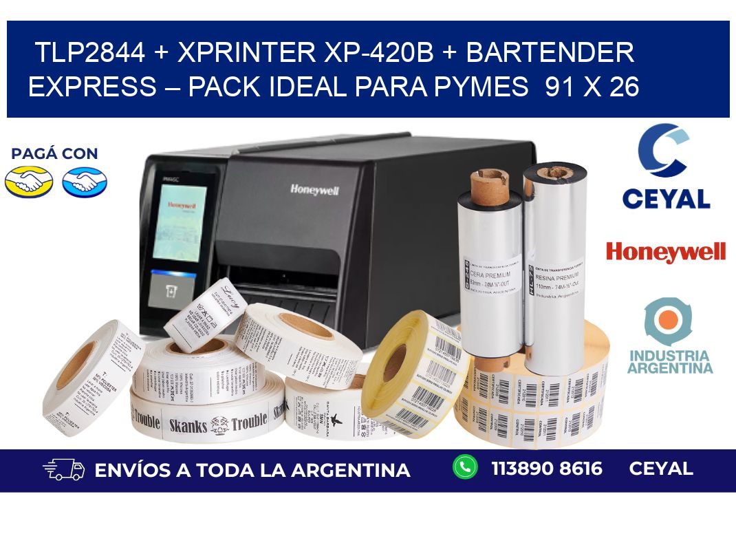 TLP2844 + Xprinter XP-420B + BarTender Express – Pack ideal para PyMES  91 x 26