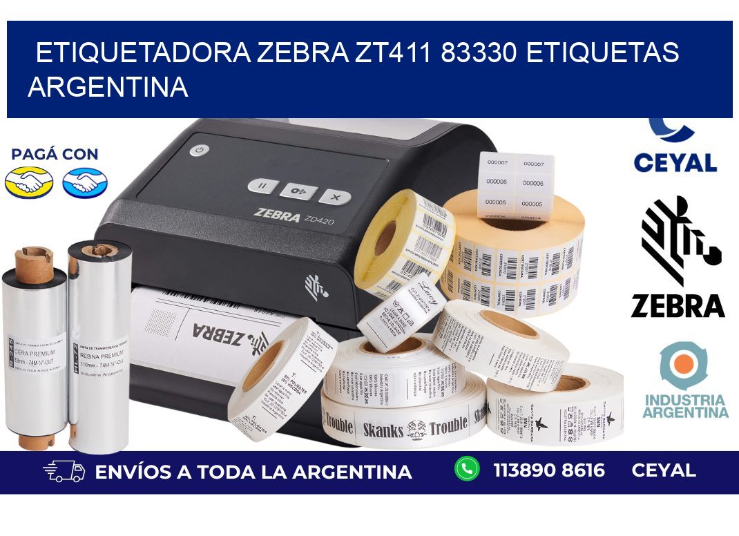 etiquetadora zebra zt411 83330 etiquetas argentina