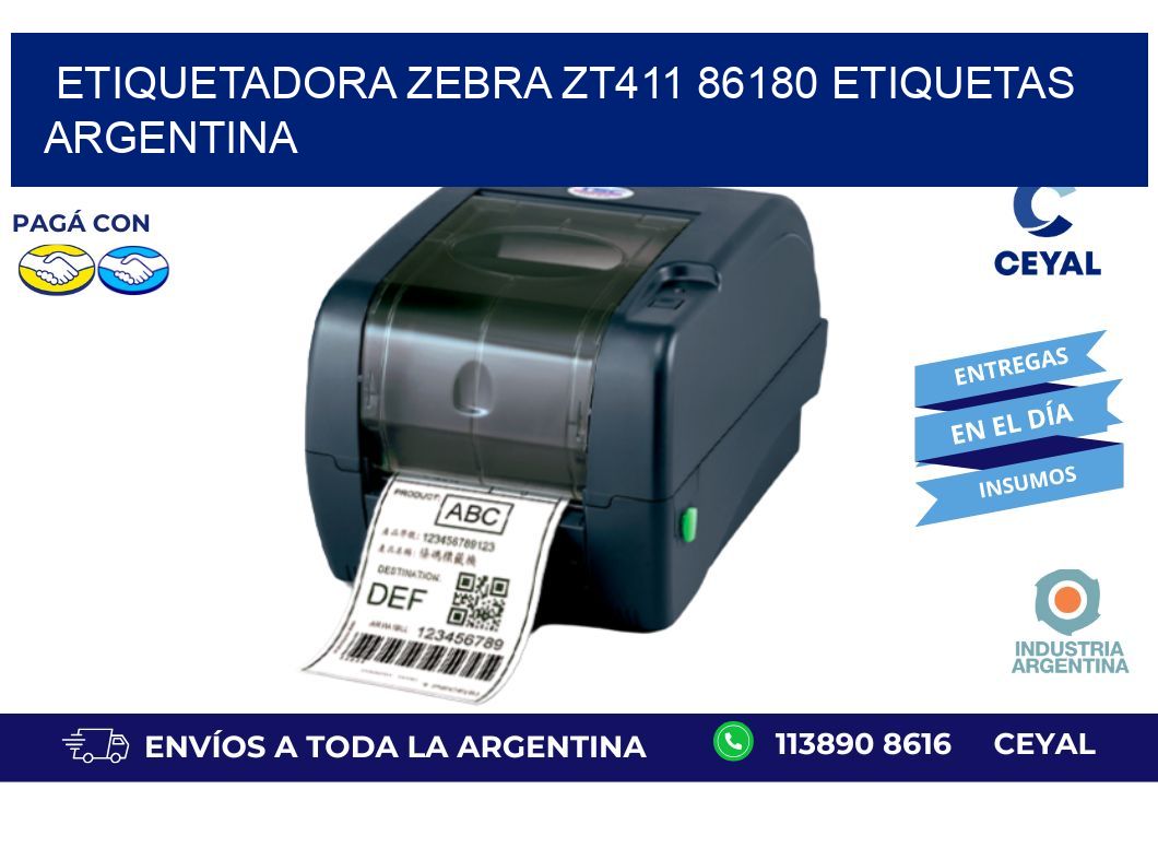 etiquetadora zebra zt411 86180 etiquetas argentina