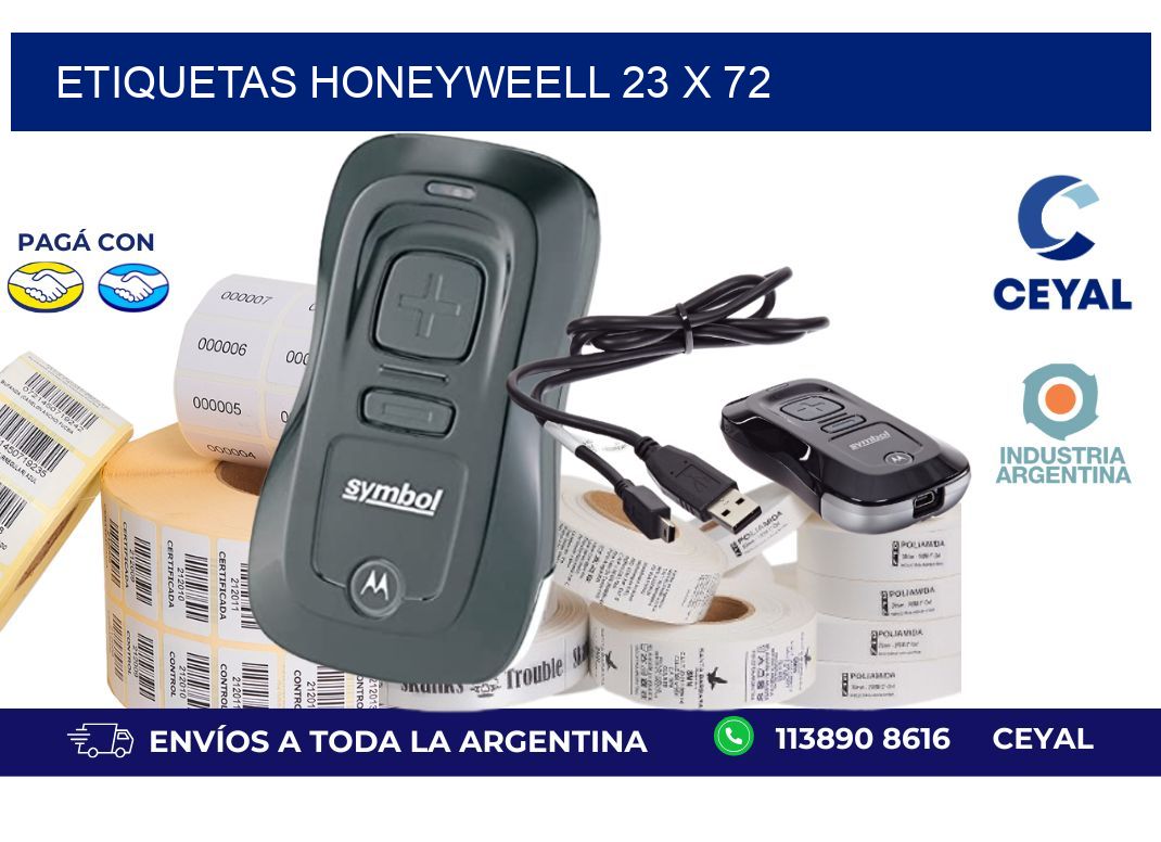 etiquetas honeyweell 23 x 72