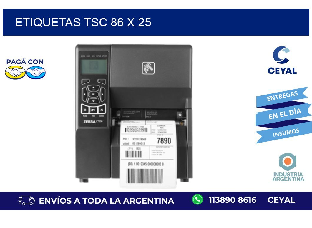 etiquetas tsc 86 x 25
