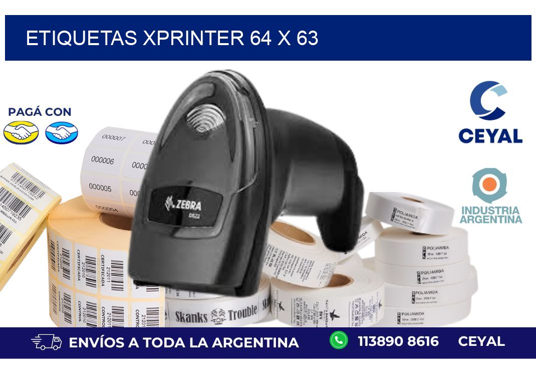 etiquetas xprinter 64 x 63