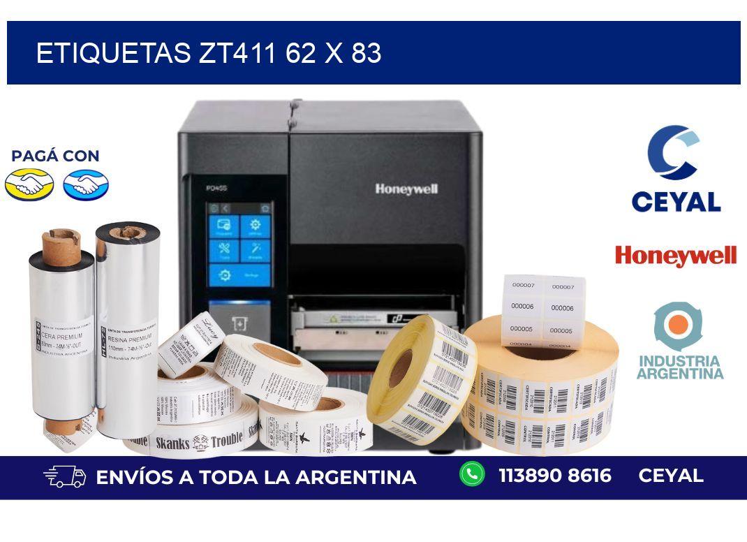 etiquetas zt411 62 x 83