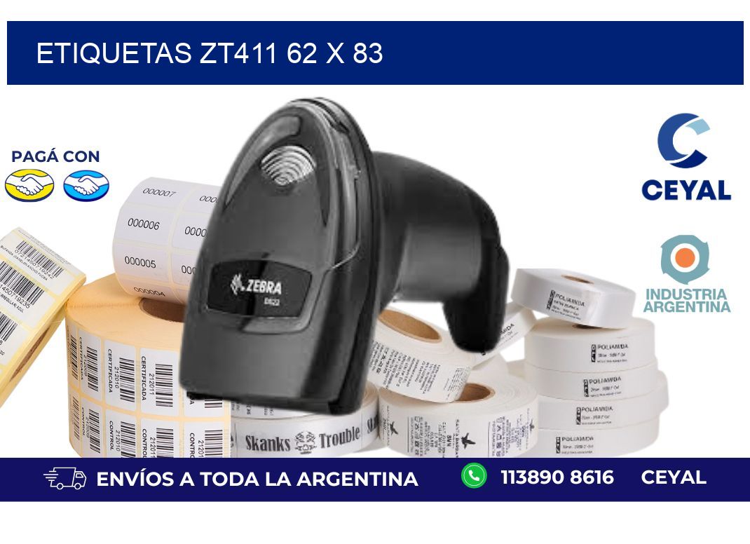 etiquetas zt411 62 x 83