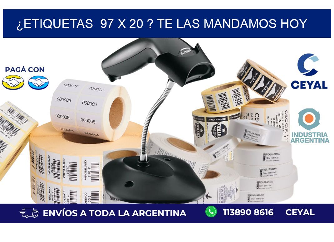 ¿Etiquetas  97 x 20 ? Te las Mandamos Hoy