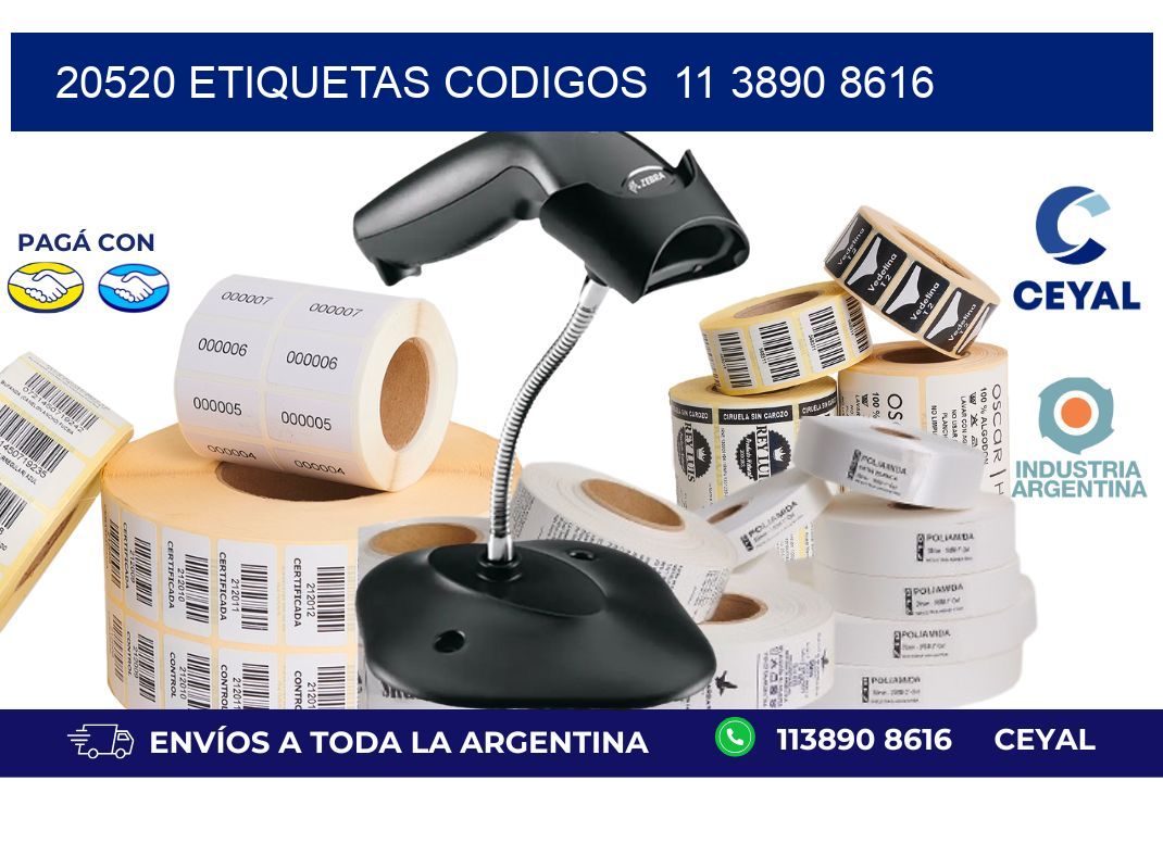 20520 ETIQUETAS CODIGOS  11 3890 8616