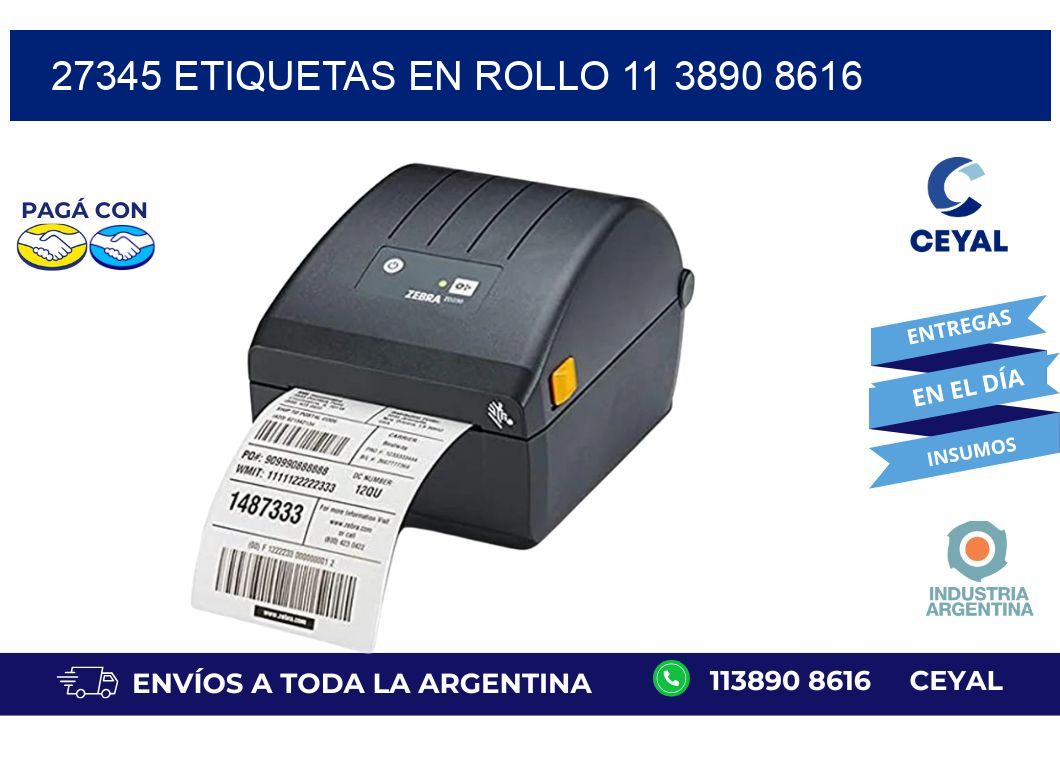 27345 ETIQUETAS EN ROLLO 11 3890 8616