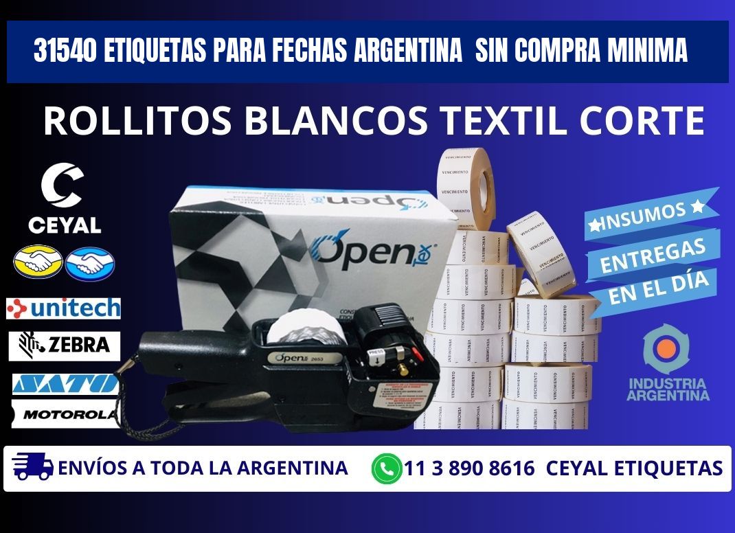 31540 ETIQUETAS PARA FECHAS ARGENTINA  SIN COMPRA MINIMA