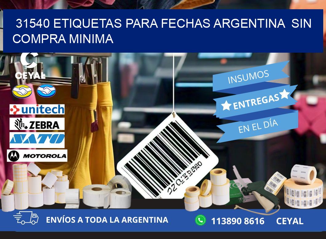 31540 ETIQUETAS PARA FECHAS ARGENTINA  SIN COMPRA MINIMA