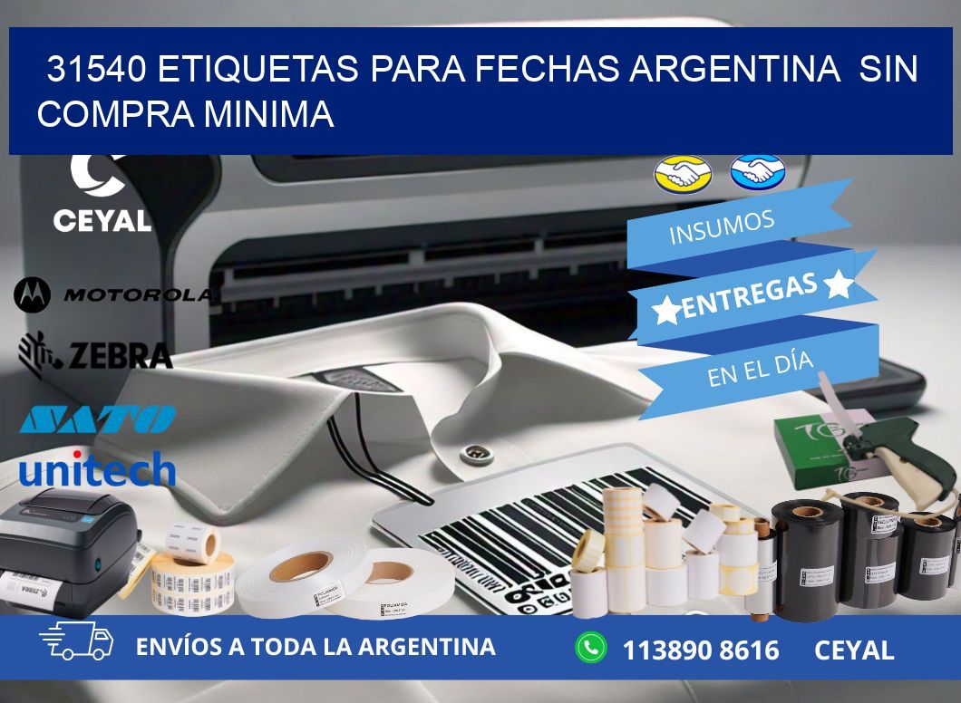 31540 ETIQUETAS PARA FECHAS ARGENTINA  SIN COMPRA MINIMA
