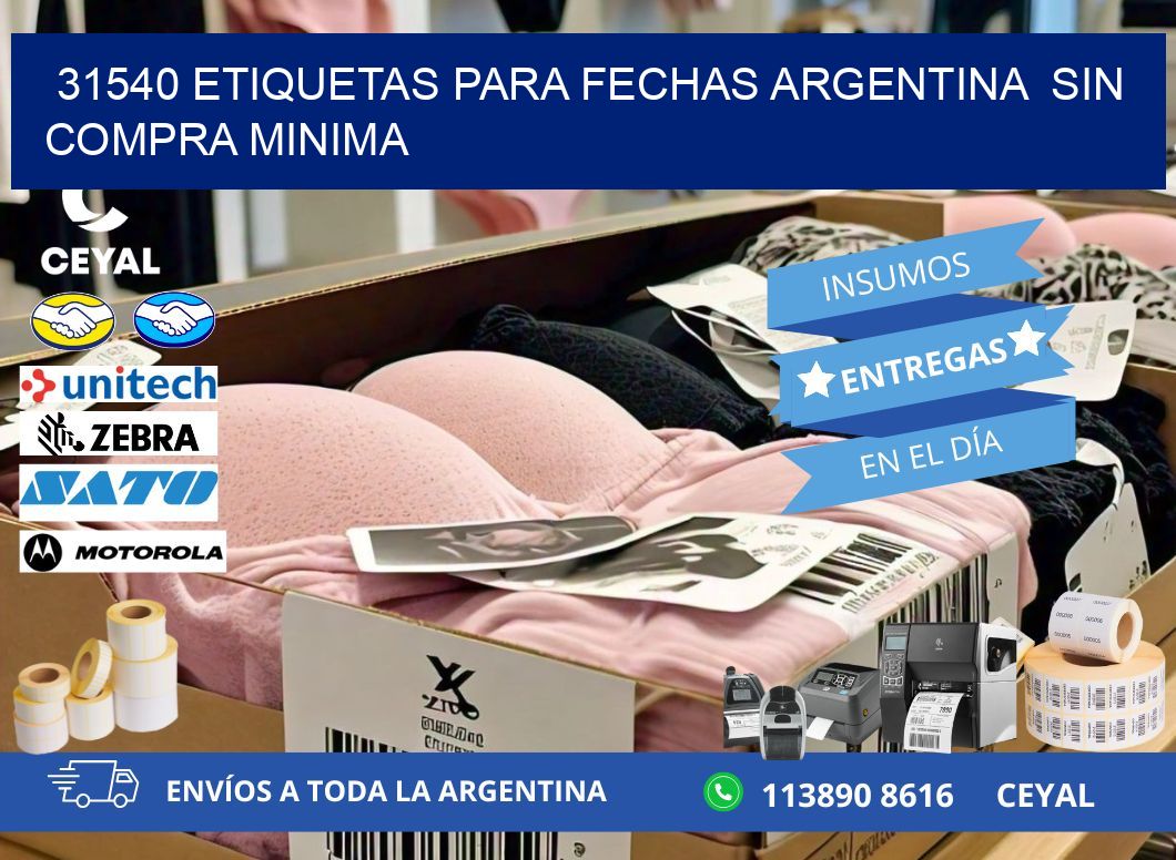 31540 ETIQUETAS PARA FECHAS ARGENTINA  SIN COMPRA MINIMA