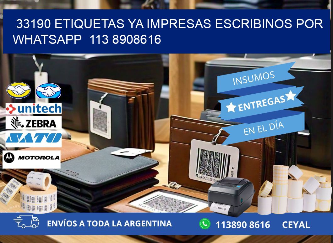 33190 ETIQUETAS YA IMPRESAS ESCRIBINOS POR WHATSAPP  113 8908616