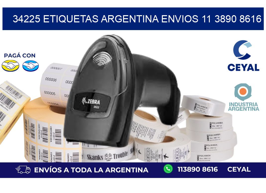 34225 ETIQUETAS ARGENTINA ENVIOS 11 3890 8616